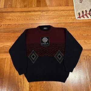 Vintage 90s wool Goll embroirded‎ sweater